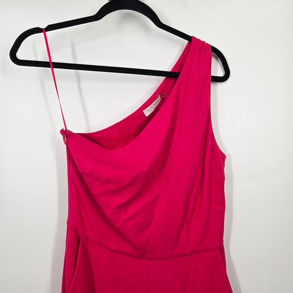 RAMY BROOK 4 Gabriela One Shoulder Jumpsuit Riviera Pink Wide Leg Career Party - Picture 2 of 7